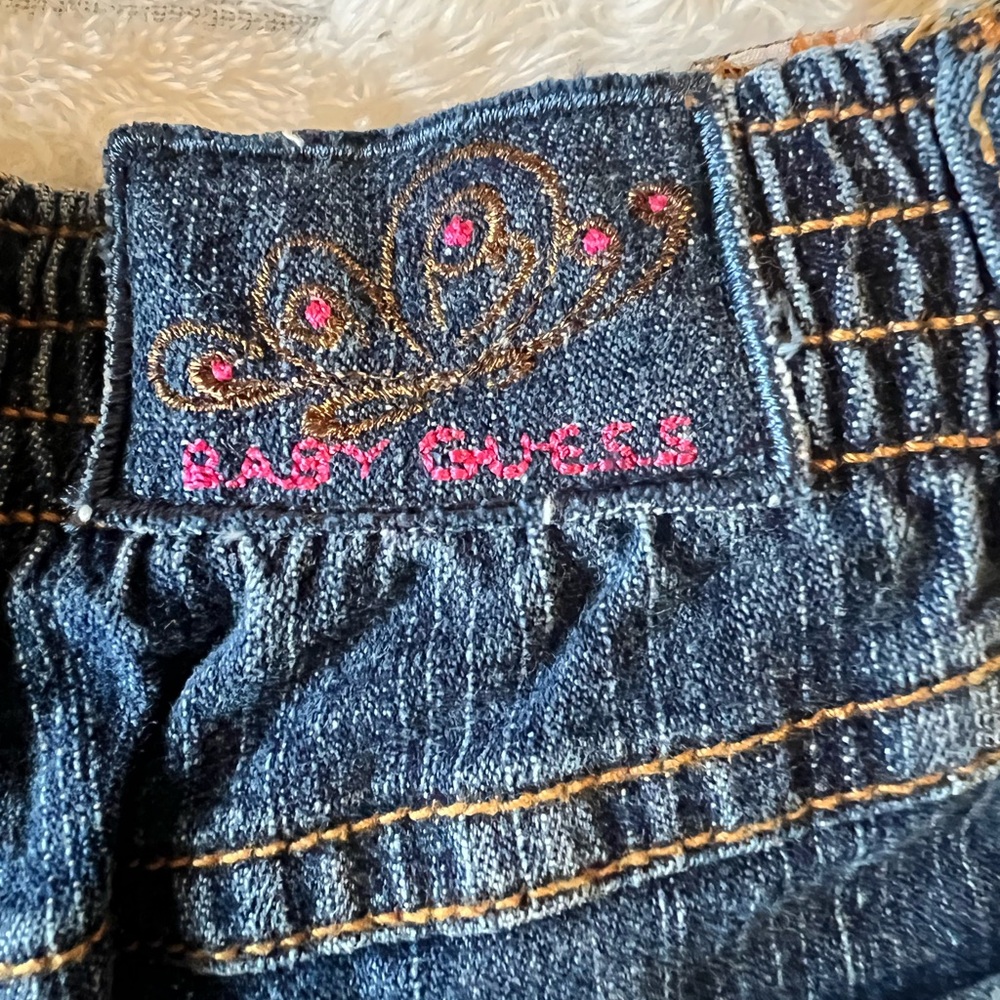 Y2K Guess Baby Flare Jeans Butterfly Embroidered Denim Fairycore NWT coquette - Picture 4 of 8